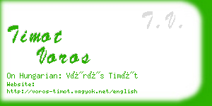 timot voros business card